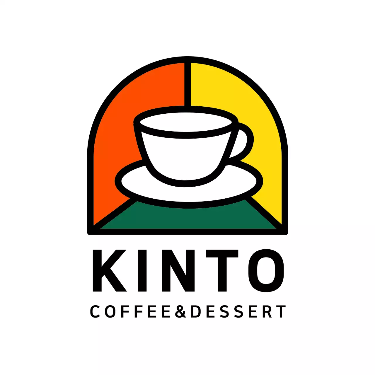 다채로운 커피 일러스트 컨셉의 카페 로고 현판 홍보용 