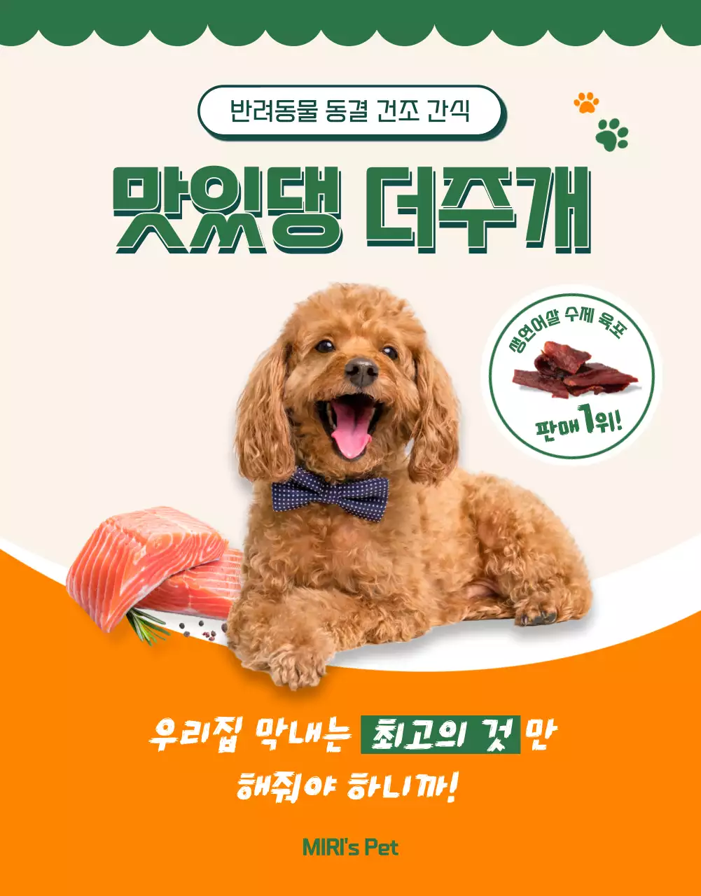 오렌지 컬러 포인트 프리미엄 펫푸드 소개(상세 페이지)