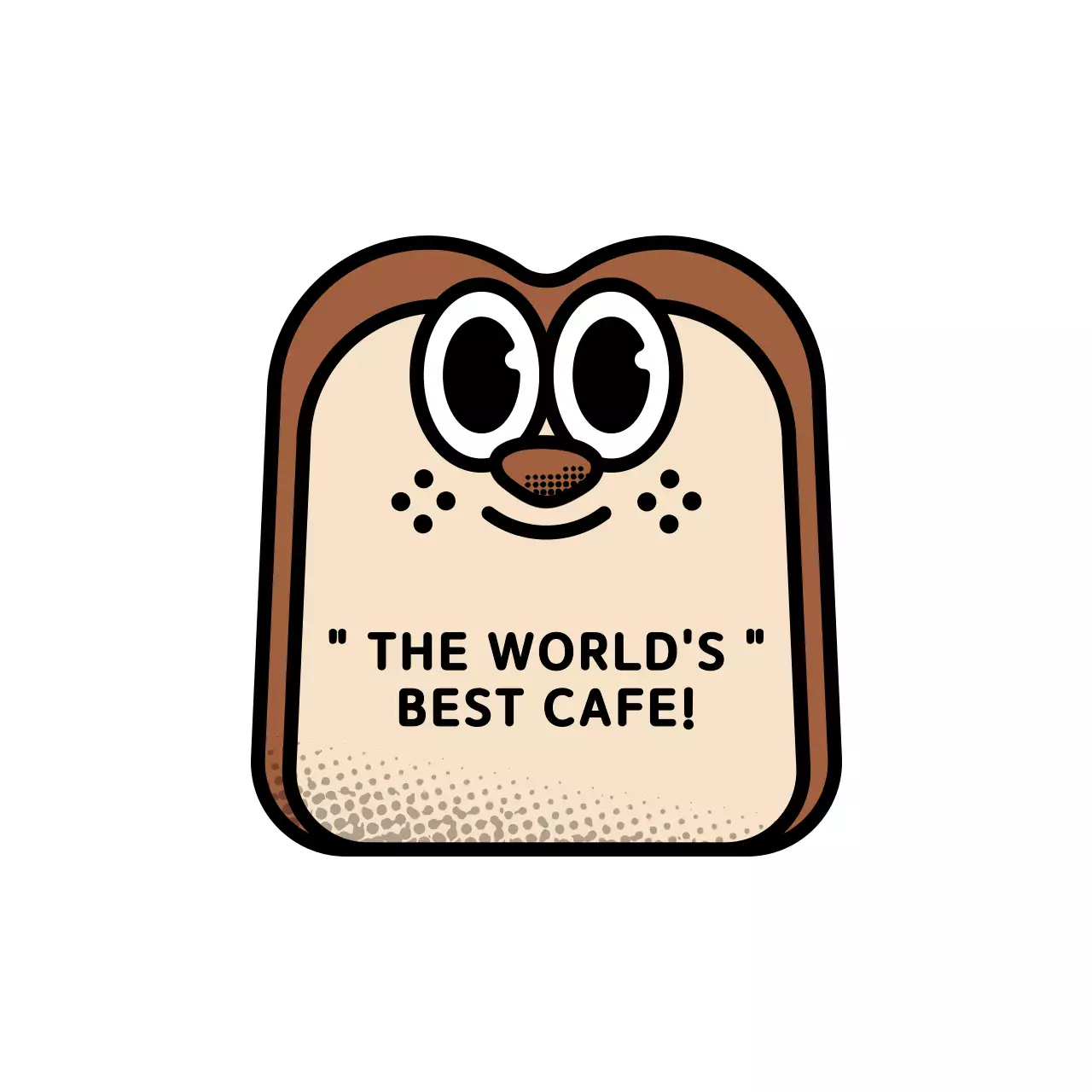 노란색과 검정색의 귀엽고 힙한 캐릭터 로고 스타일 카페 굿즈 시리즈