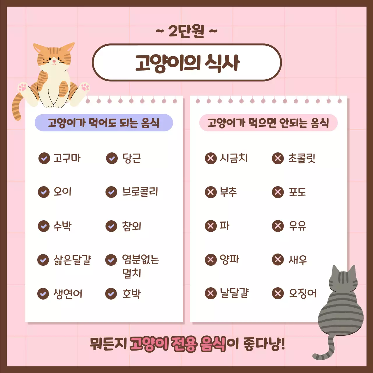 파스텔톤의 귀여운 고양이 집사시험 정보