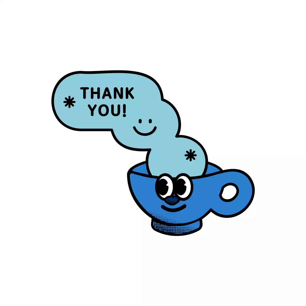 노란색과 검정색의 귀엽고 힙한 캐릭터 로고 스타일 카페 굿즈 시리즈