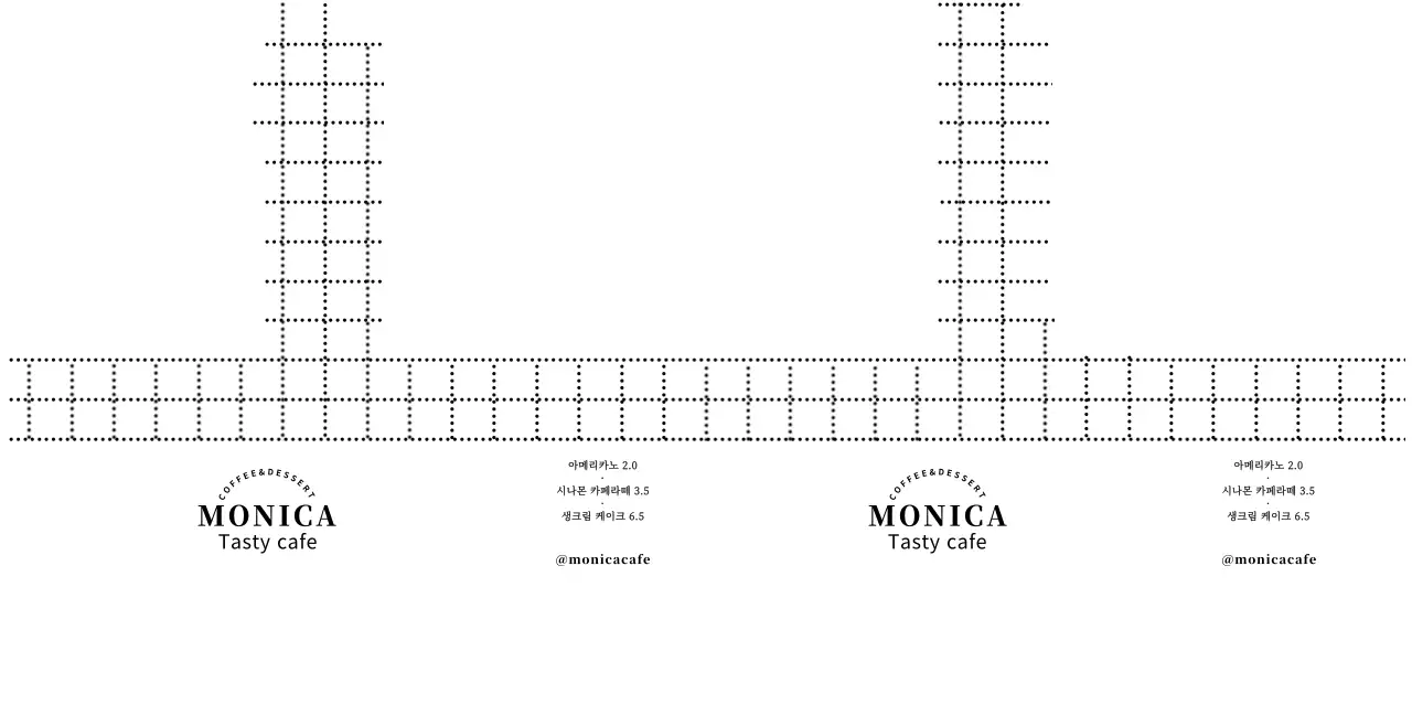 깔끔한 체크무늬 패턴 스타일의 카페 메뉴 안내 및 홍보용 
