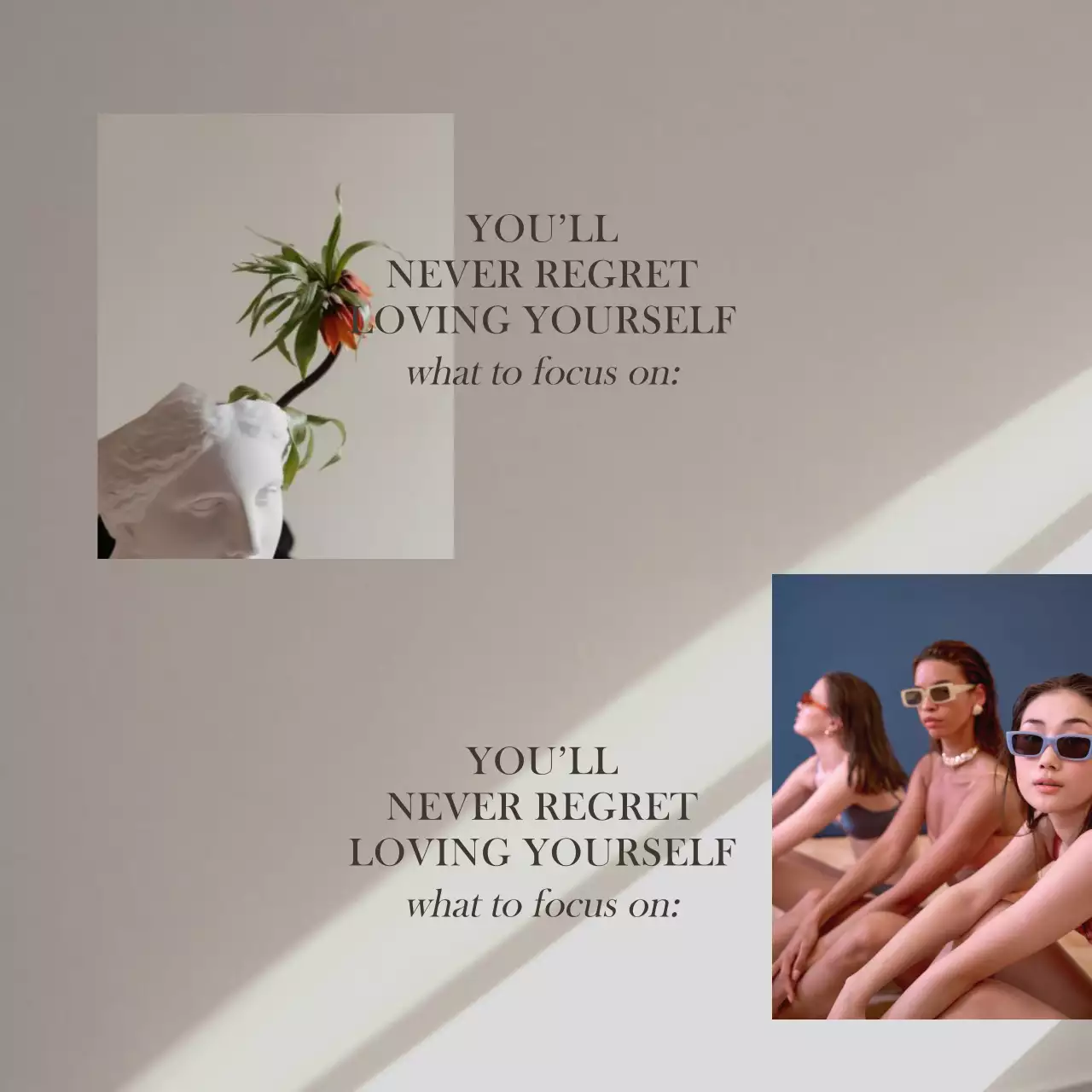 뉴트럴톤 사진 레이아웃의 브랜드 무드보드 번들팩