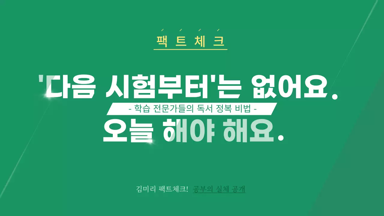 초록색의 단순한 공부 학습 비법 설명