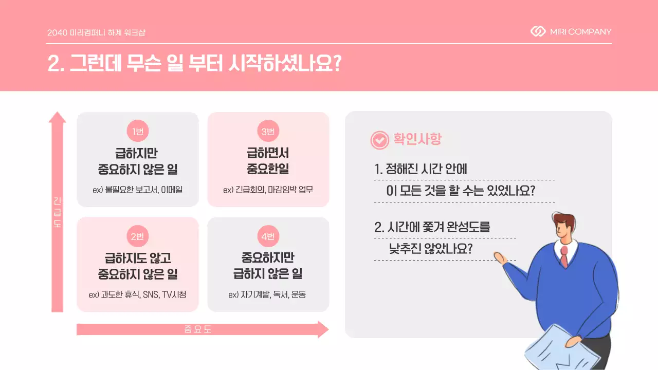 핑크톤의 탈야근을 위한 시간관리 스킬 프리젠테이션 직장 내 교육 업무생산성 플래너 일정관리