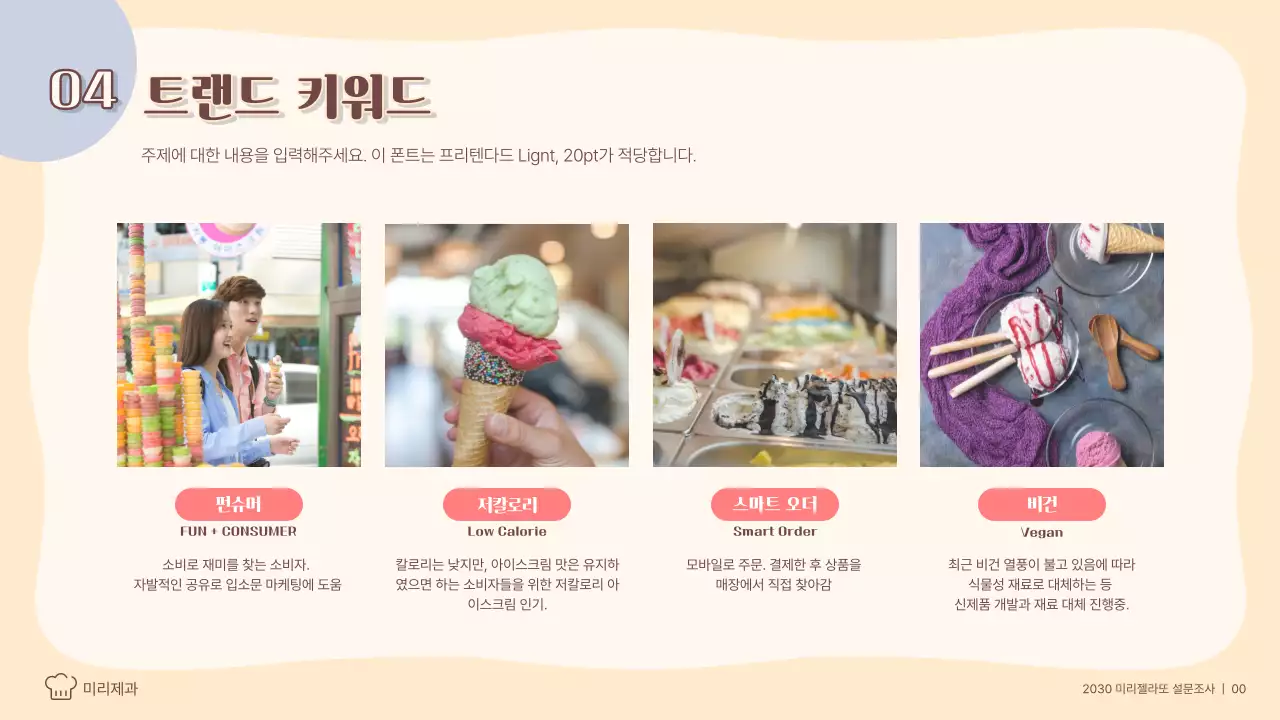 파스텔톤의 젤라또 트렌드 분석 소비자 설문조사