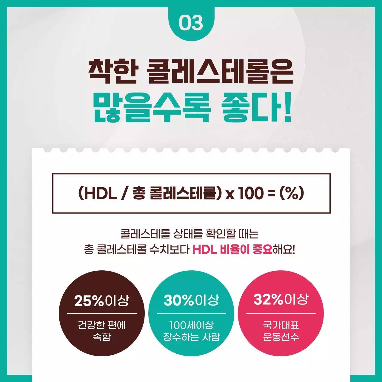 진분홍과 민트 컬러의 콜레스테롤