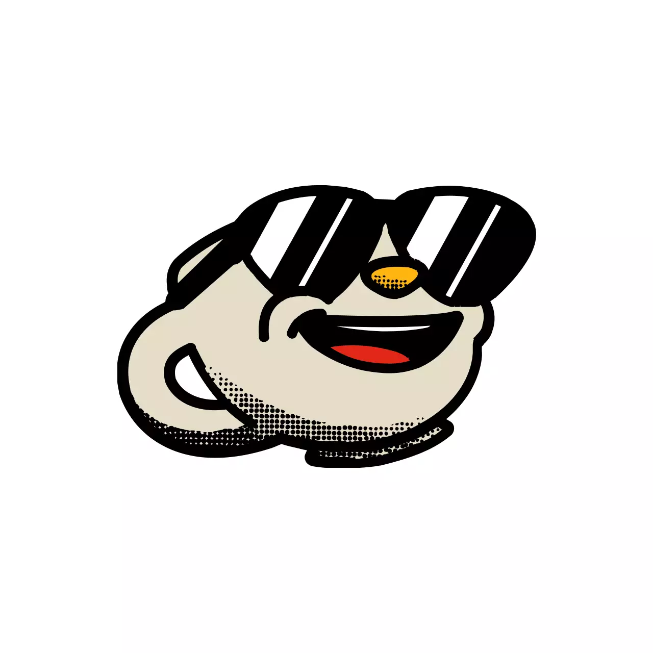 노란색과 검정색의 귀엽고 힙한 캐릭터 로고 스타일 카페 굿즈 시리즈