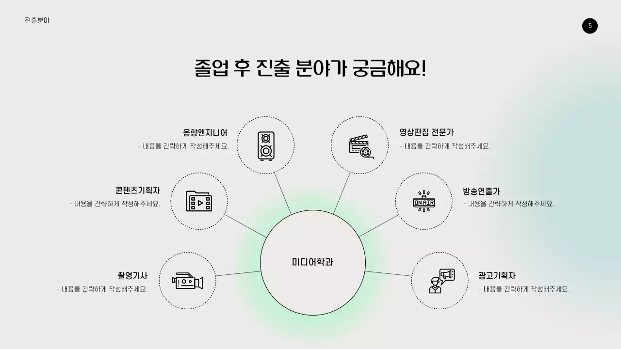 그라데이션 배경의 미디어학과 홍보 PPT