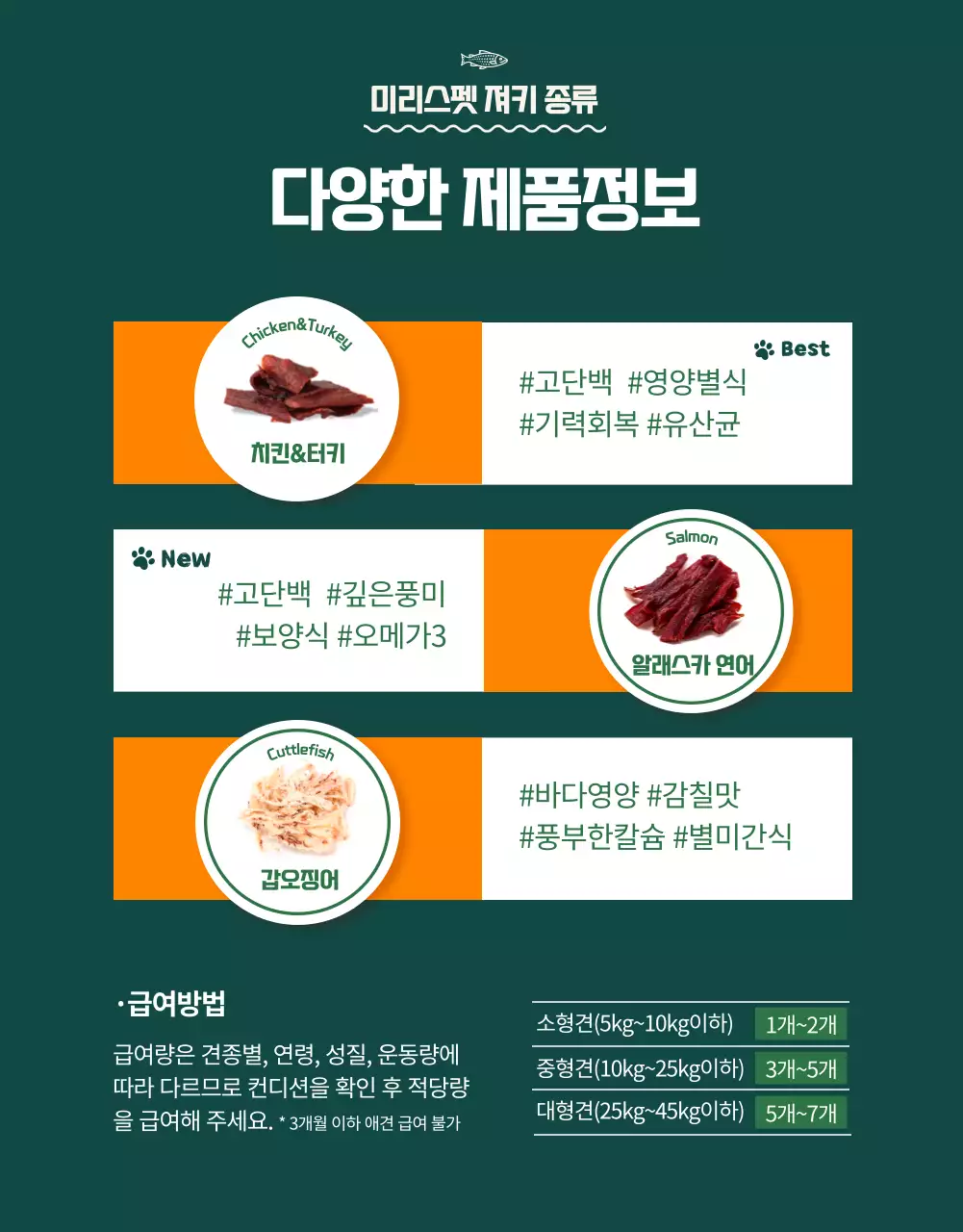 오렌지 컬러 포인트 프리미엄 펫푸드 소개(상세 페이지)