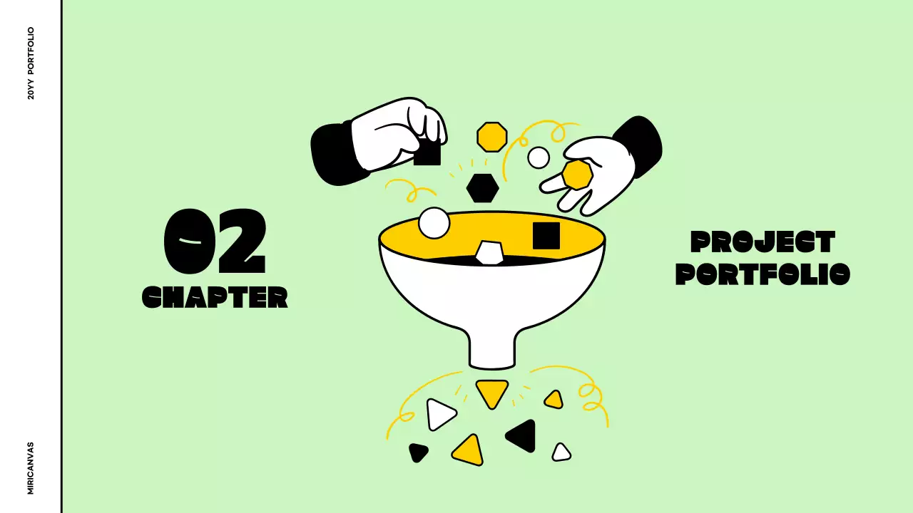 그린과 옐로우의 일러스트 스타일의 비즈니스 포트폴리오