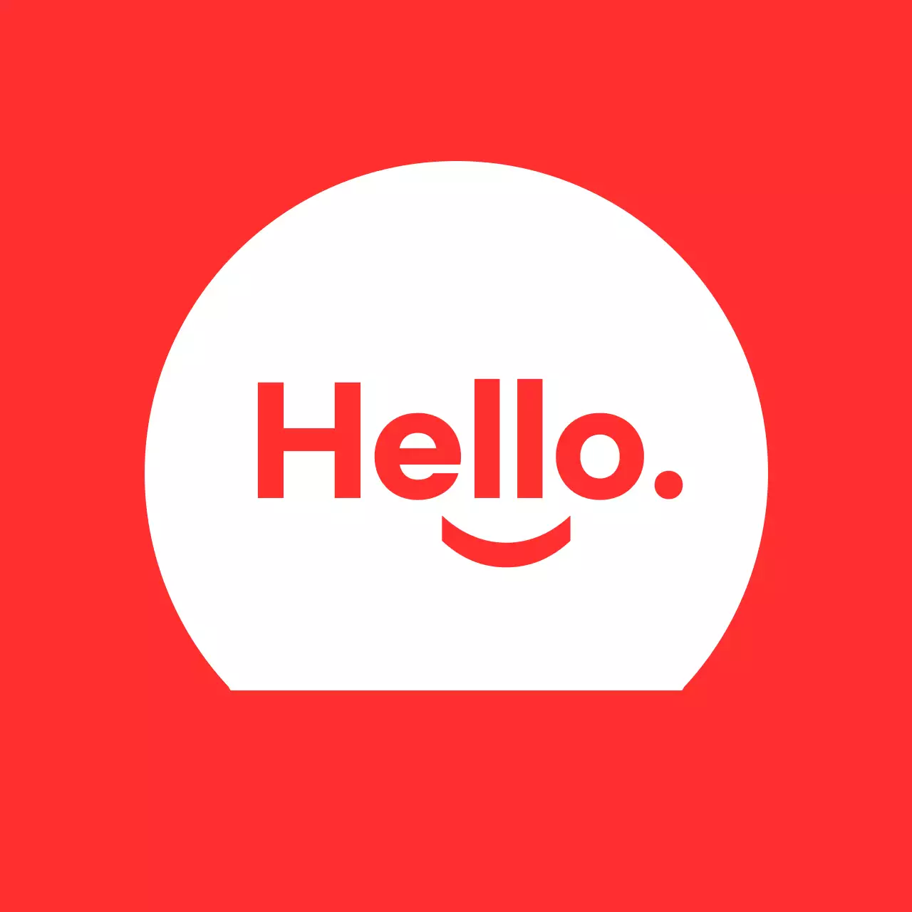 헬로 스마일 빨간 배경의 안내문구 발매트