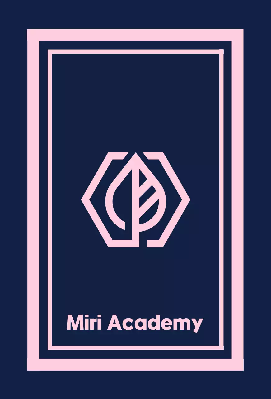 분홍색 테두리 선이 있는 남색 배경의 학원 아카데미 발매트