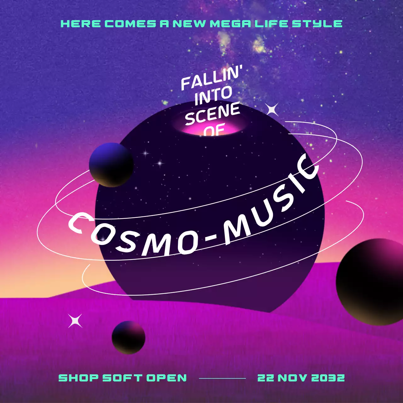 검정색과 보라색의 우주 행성 컨셉의 앨범 커버