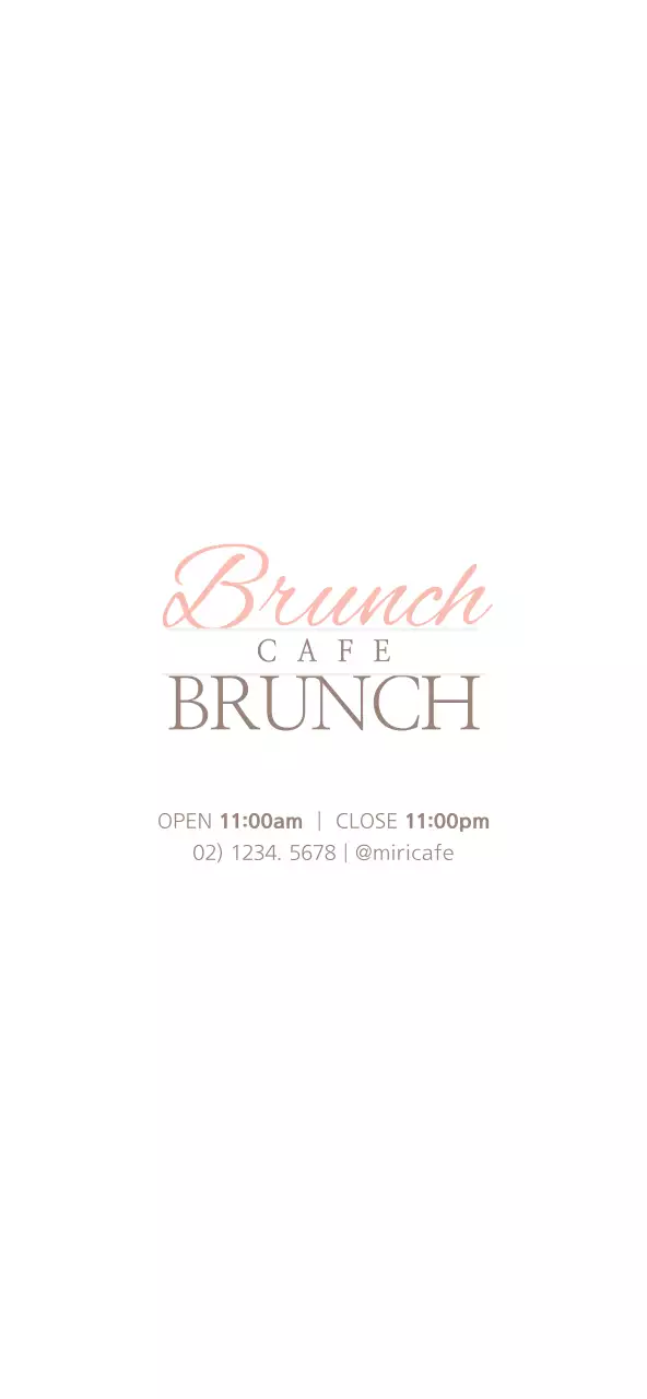 분홍색과 갈색의 심플한 스타일 브런치 카페 메뉴 가격 안내 및 홍보용 