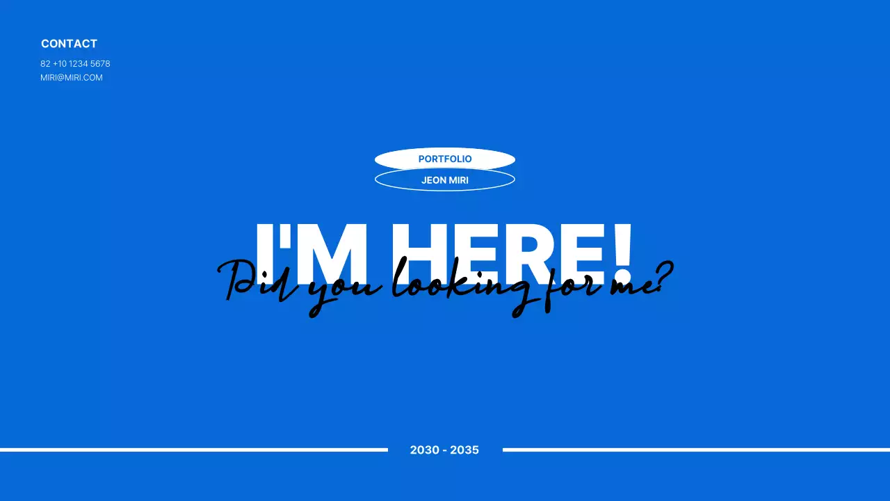 파란색의 정돈된 포트폴리오