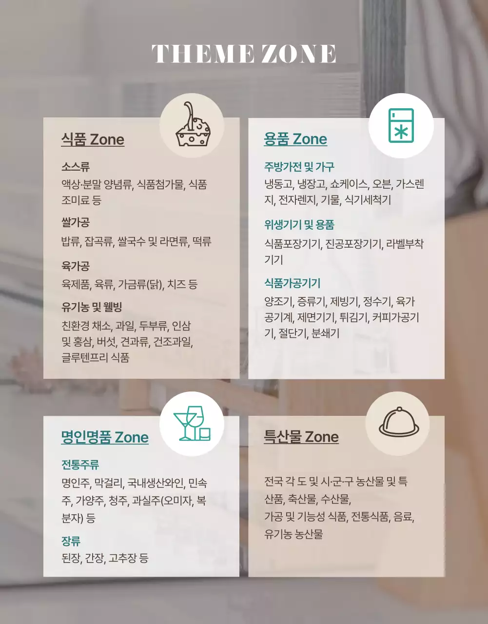 갈색과 청록색의 깔끔한 외식 창업 박람회