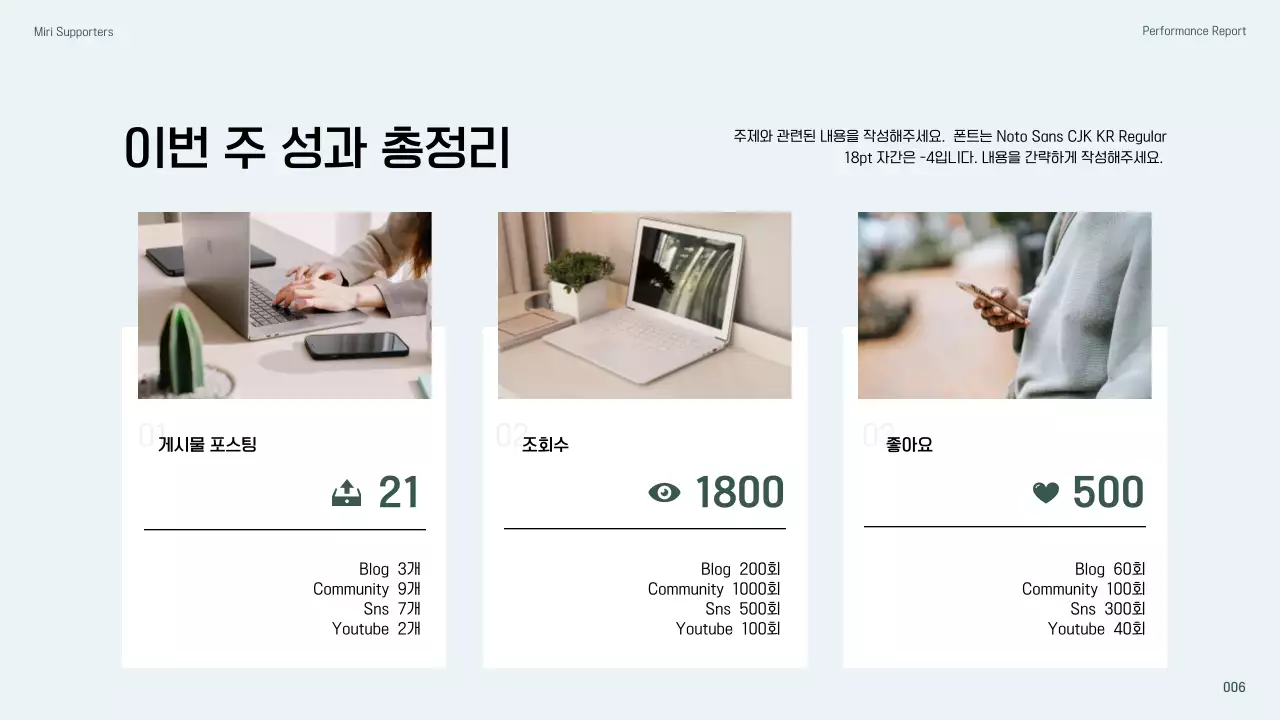 하늘색의 심플한 서포터즈 활동 기록