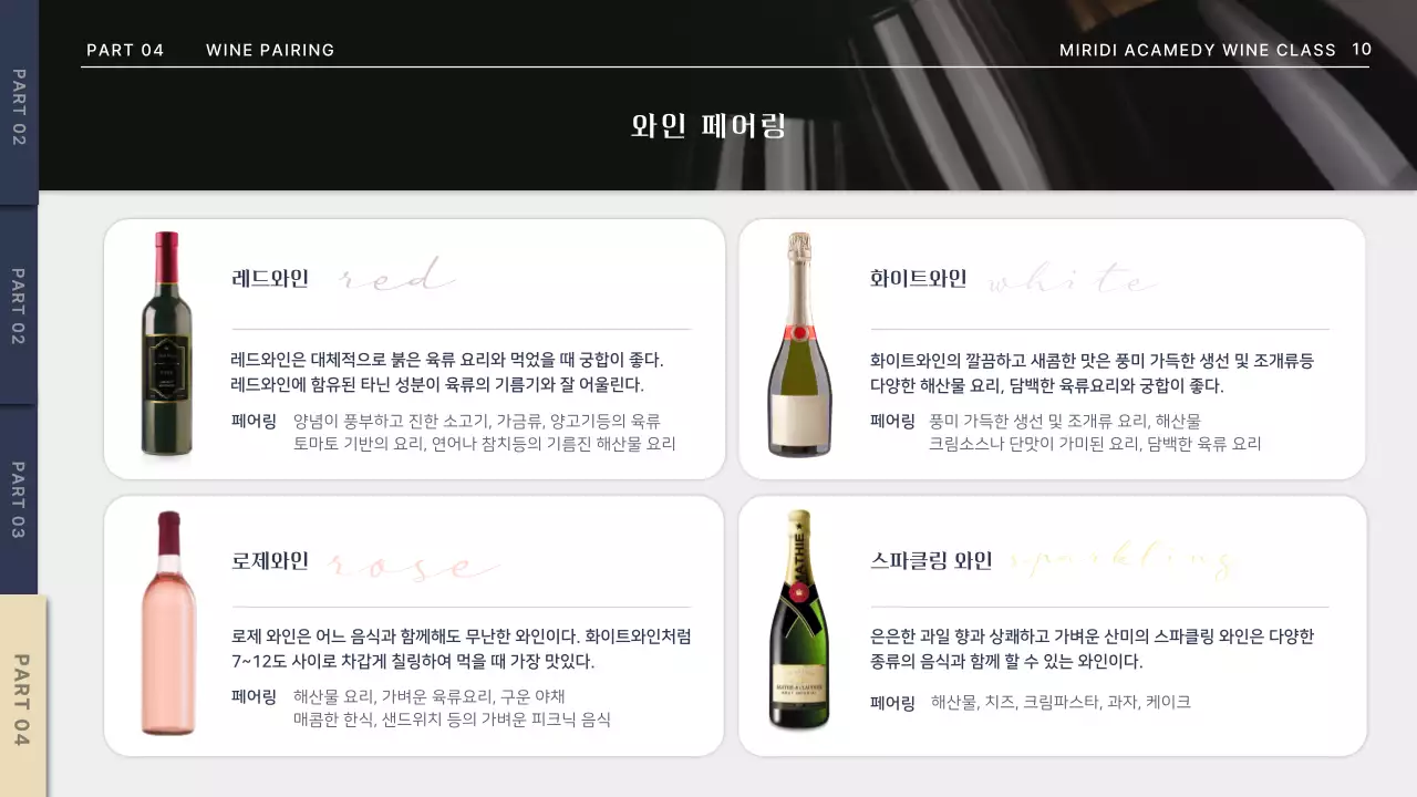 네이비색 고급스러운 와인클래스용 와인 브루어리 프레젠테이션