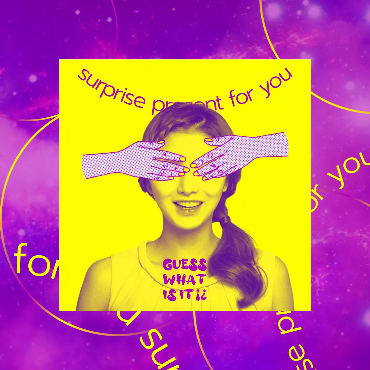 보라색과 노랑의 키치한 선물 이벤트 게시글