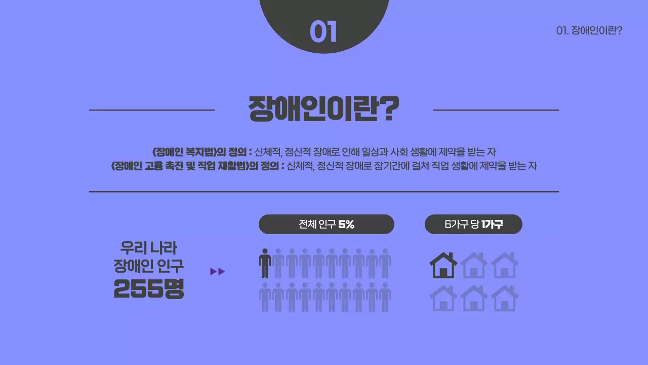 하늘색과 회색의 장애인 인식 교육 테마