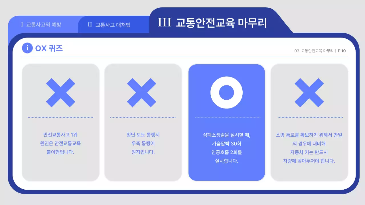 파랑과 흰색의 아기자기한 도로교통 안전 교육자료