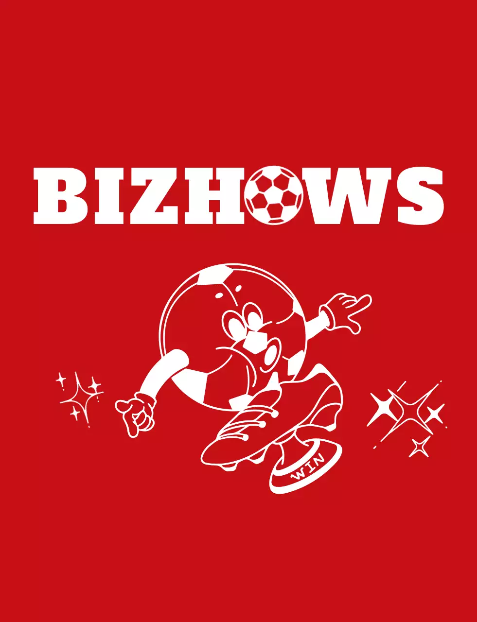 빨간색과 하얀색의 코믹스러운 축구공 캐릭터 일러스트 스타일 축구 스포츠 동호회 