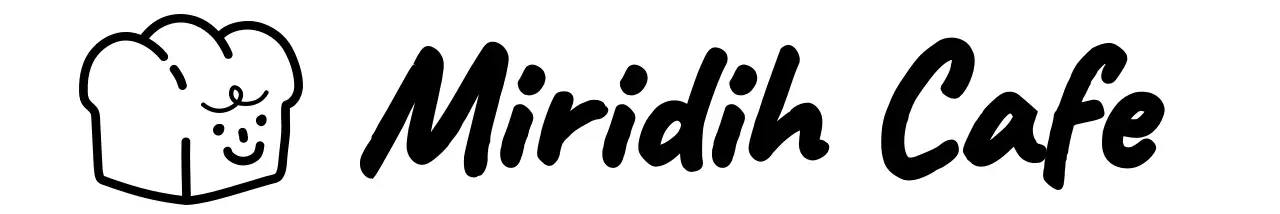 검정색의 심플하고 귀여운 빵 로고 스타일 카페