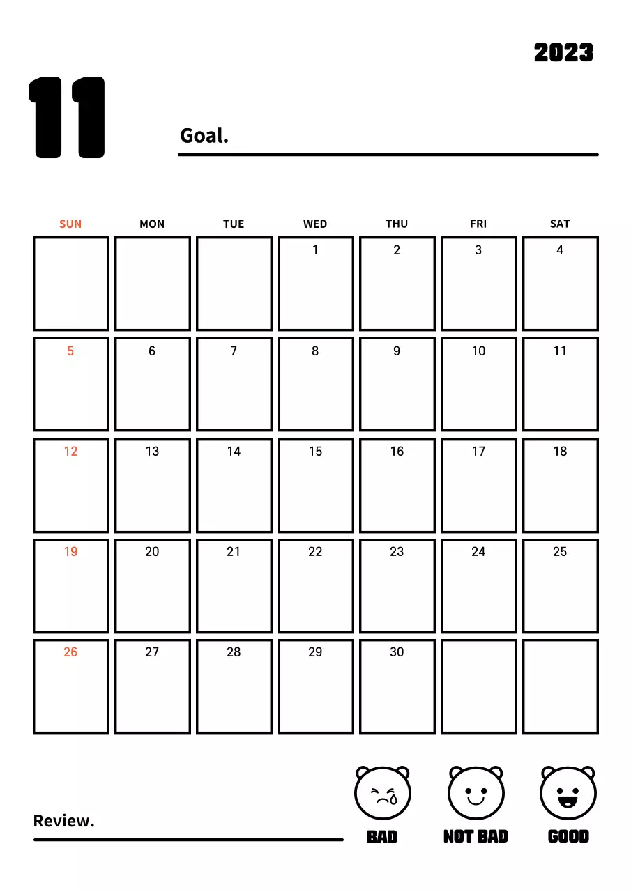 깔끔한 라인의 새해 계획 골트래커