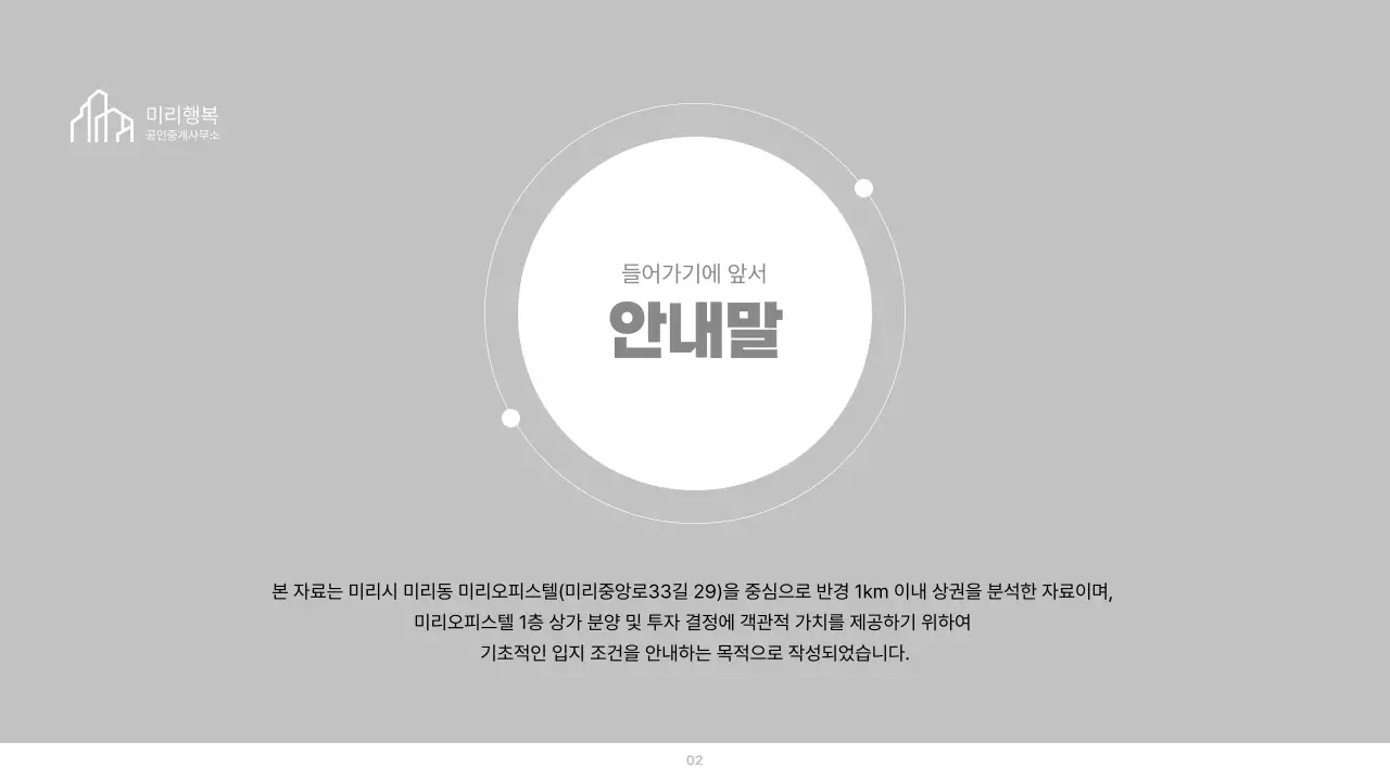 민트색의 모던한 부동산 상권 안내서