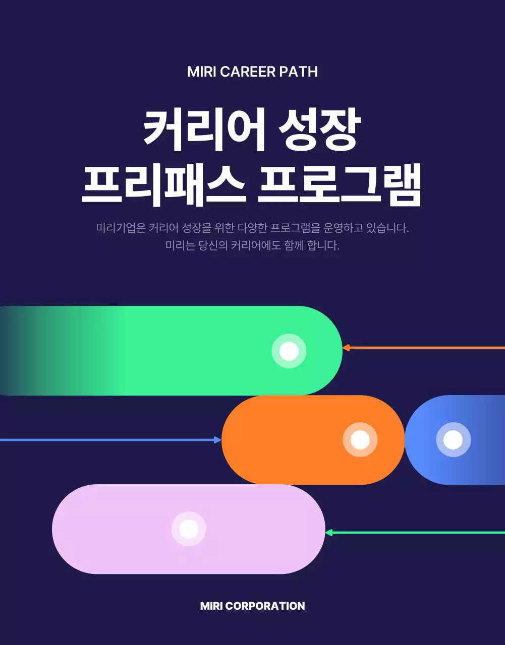 남색의 심플한 도형 컨셉 사내 직무 교육 시스템