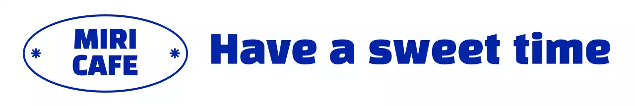 남색의 깔끔하고 심플한 도형과 텍스트 문구 조합 스타일 카페