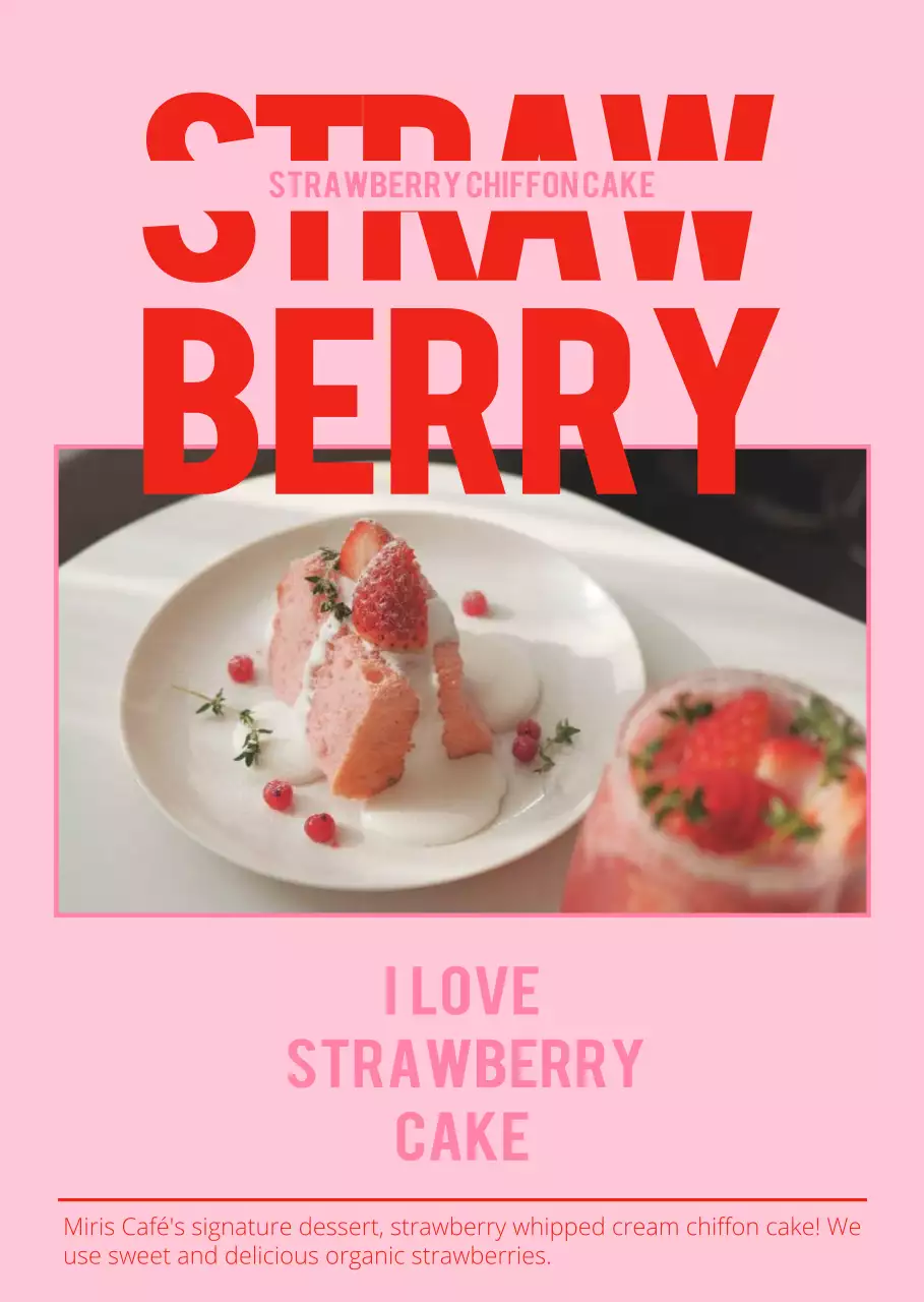 레드와 핑크의 사진 프레임 메뉴 홍보