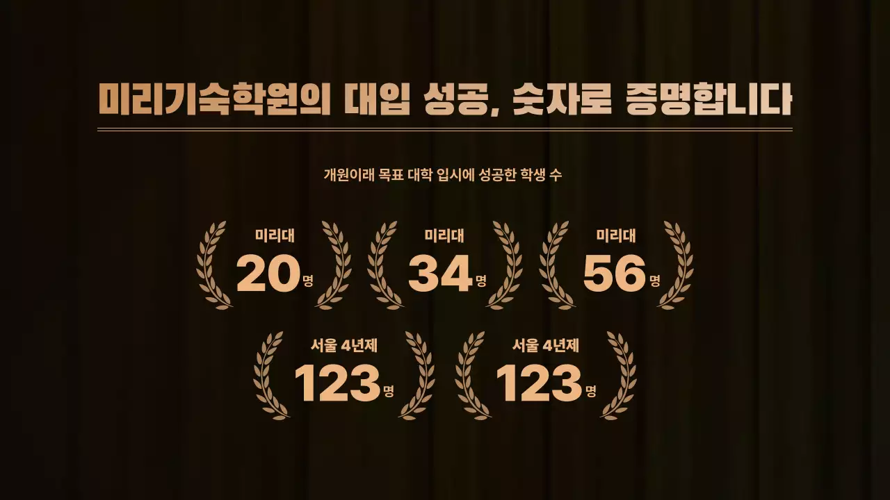 검정색과 골드색의 고급스러운 대학 입시 전략 설명회 발표자료