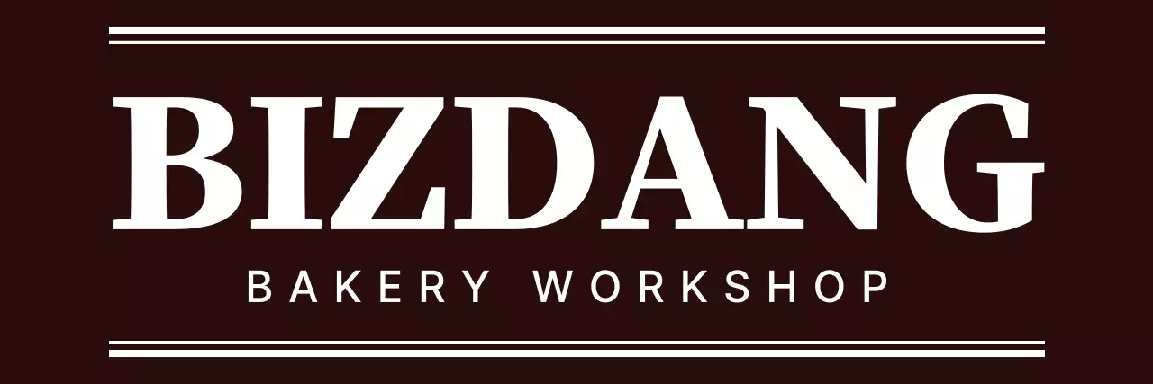 갈색과 하얀색의 심플모던 텍스트 로고 스타일 베이커리 직원용 