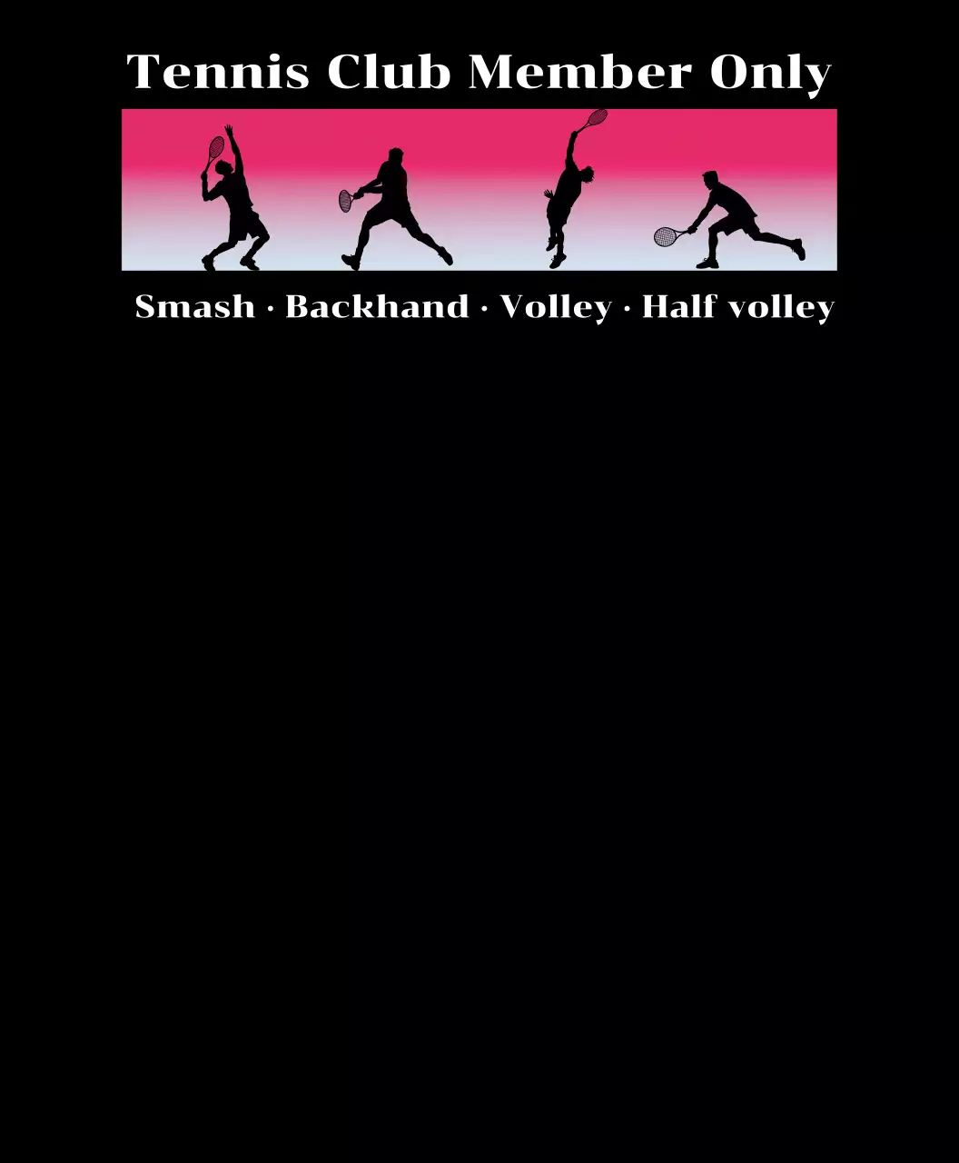 그라데이션과 테니스 동작 컨셉의 테니스 동호회