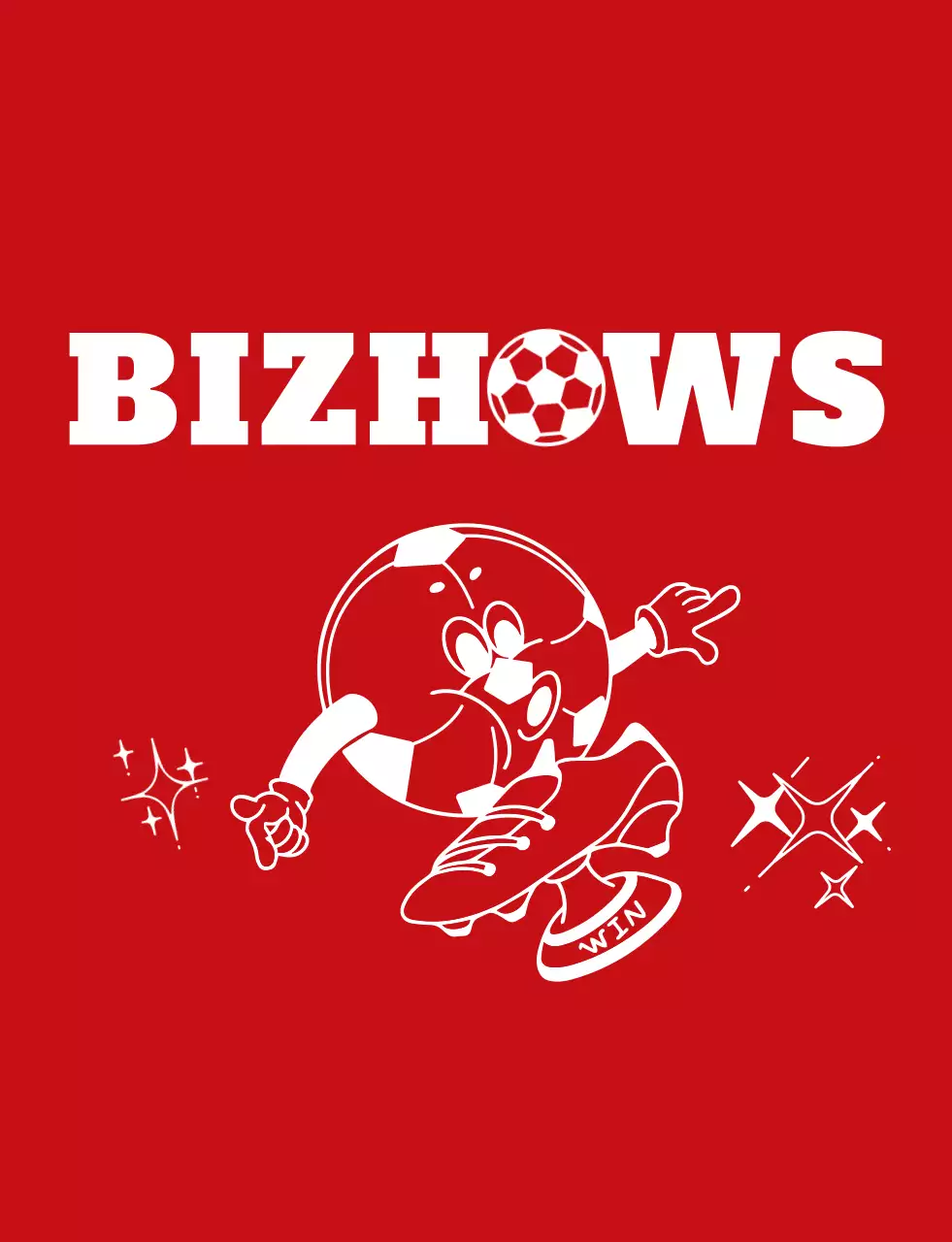 빨간색과 하얀색의 코믹스러운 축구공 캐릭터 일러스트 스타일 축구 스포츠 동호회 