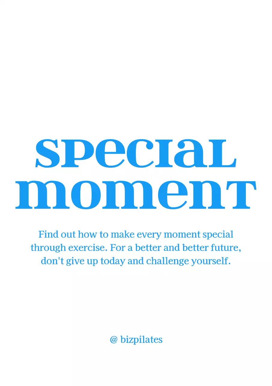 청량한 하늘색의 심플모던한 텍스트 문구 조합 스타일 필라테스 굿즈 및 홍보용 