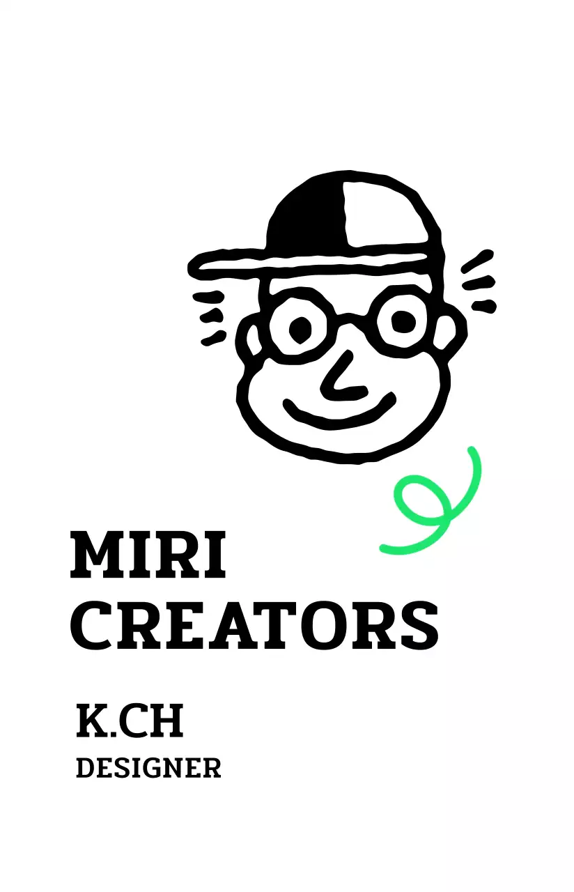 검정색과 포인트 컬러의 카툰 캐릭터 일러스트 스타일 사원증 프로필 