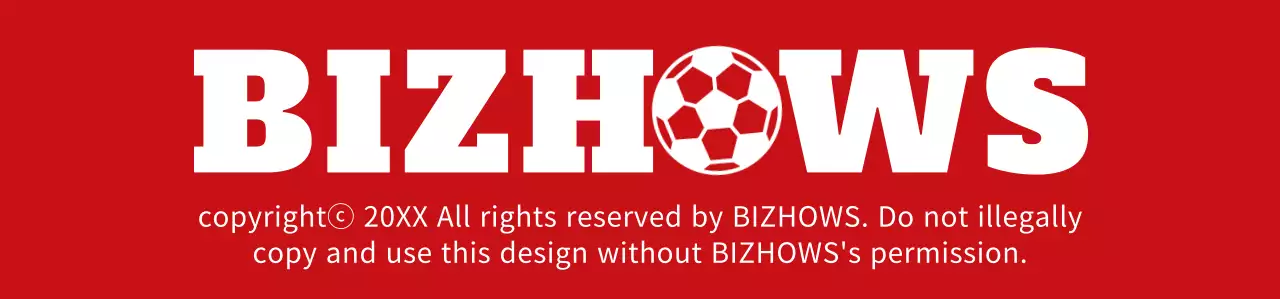 빨간색과 하얀색의 코믹스러운 텍스트와 아이콘 조합 스타일 축구 스포츠 동호회 