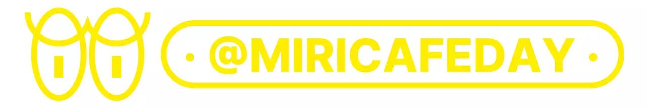 노란색의 귀엽고 깔끔한 땡글한 눈 일러스트와 텍스트 조합 스타일 카페