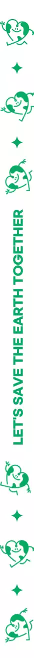 초록색과 하얀색의 귀여운 지구 캐릭터 패턴 컨셉 캠페인 굿즈 