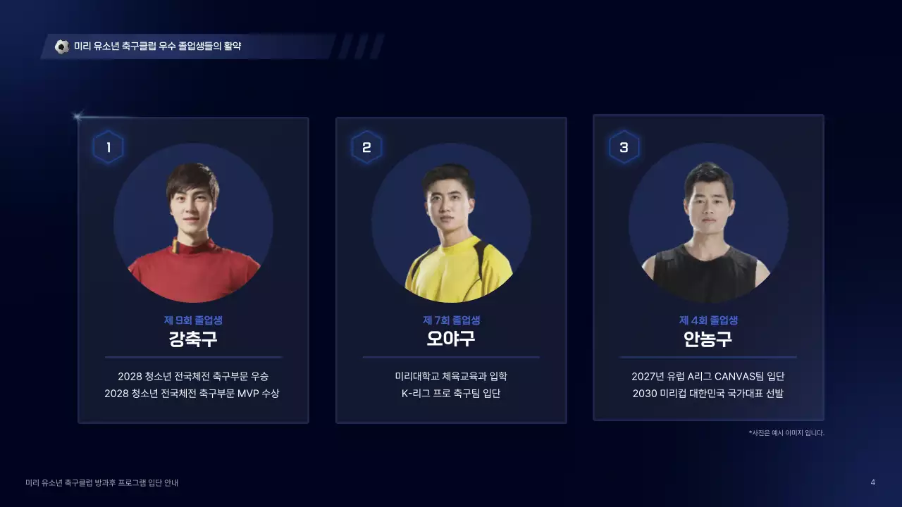 남색의 사이버 컨셉의 방과후 프로그램 축구클럽 입단 안내서