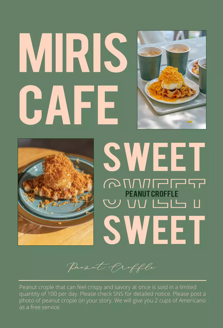 초록색의 다양한 레이아웃의  메뉴 홍보 