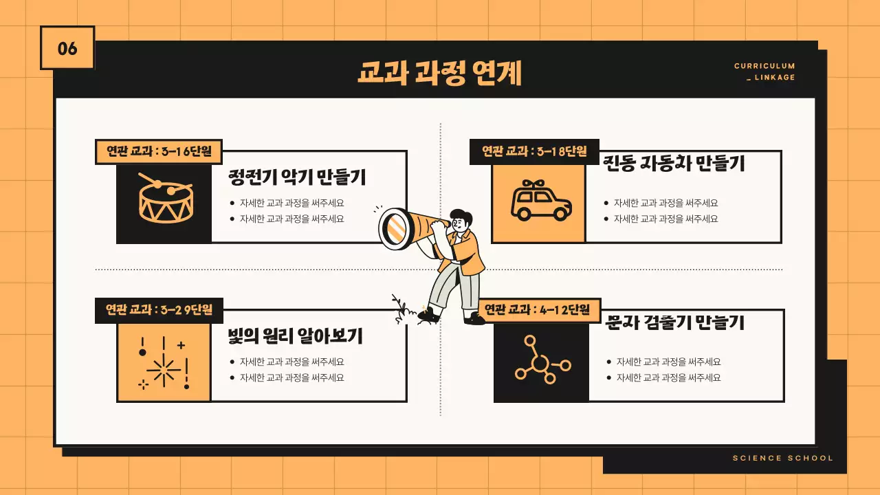 주황 검정톤의 라인을 활용한 과학교실 프로그램 제안서