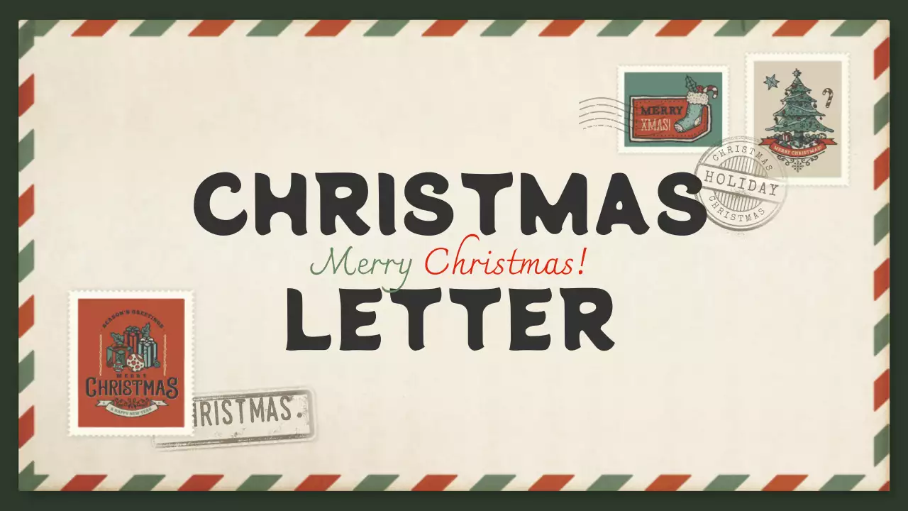 빈티지한 크리스마스 편지 컨셉의 초대장