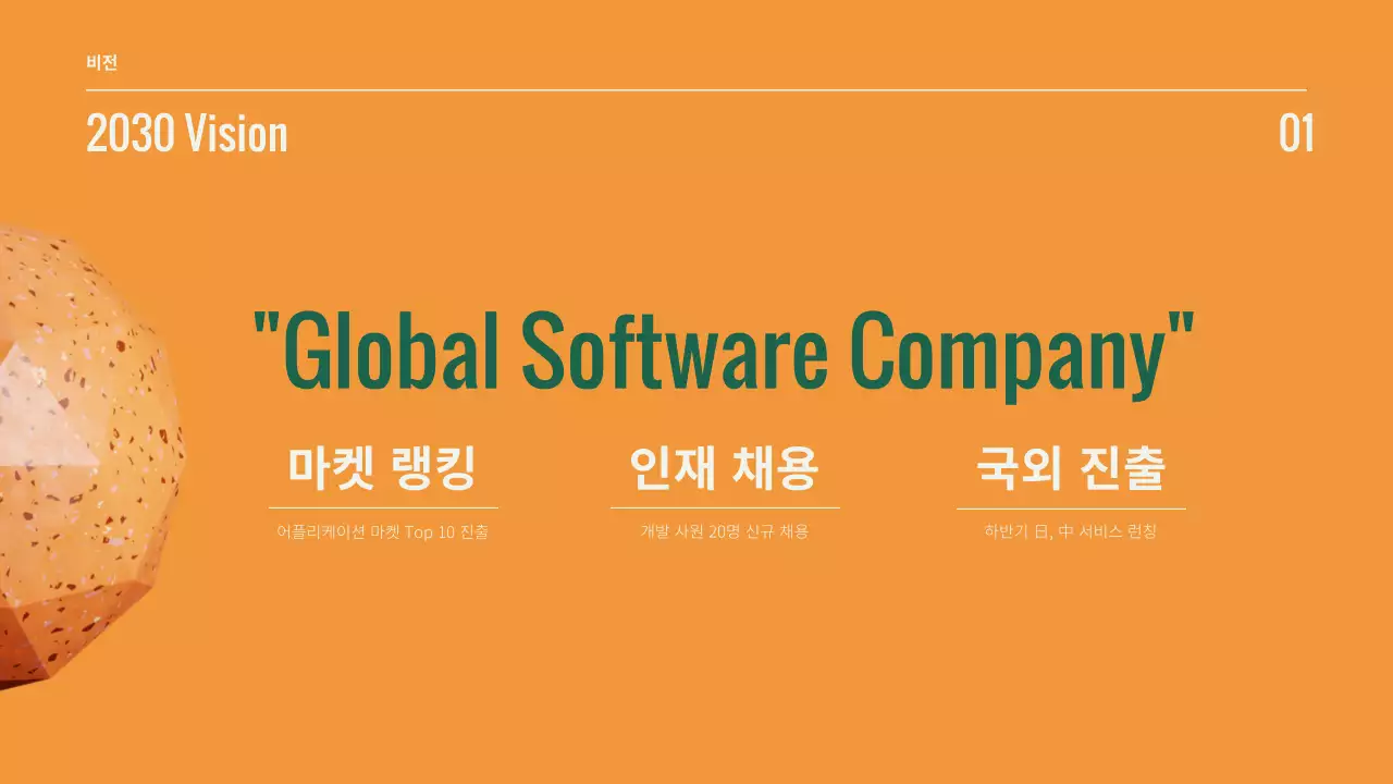 초록색과 주황색의 심플한 사업 성과 보고서