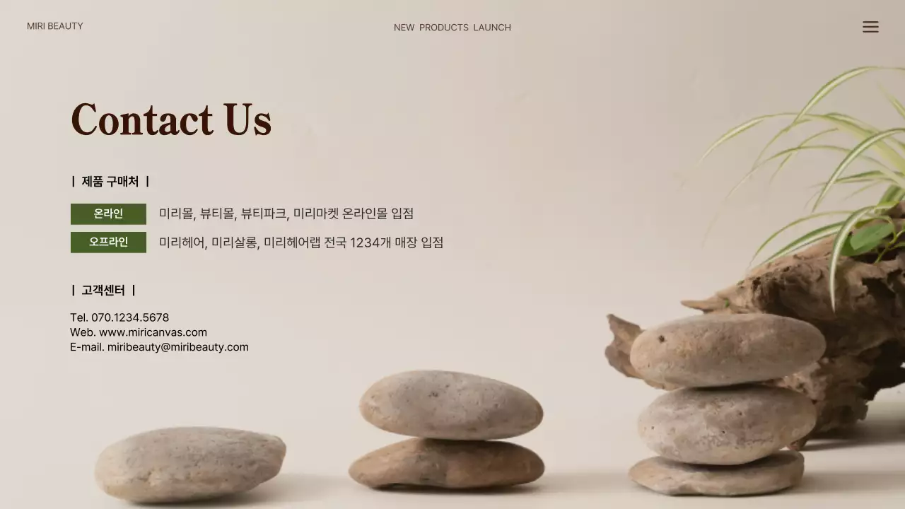 초록색과 베이지색의 자연적인 헤어제품 신제품 소개서