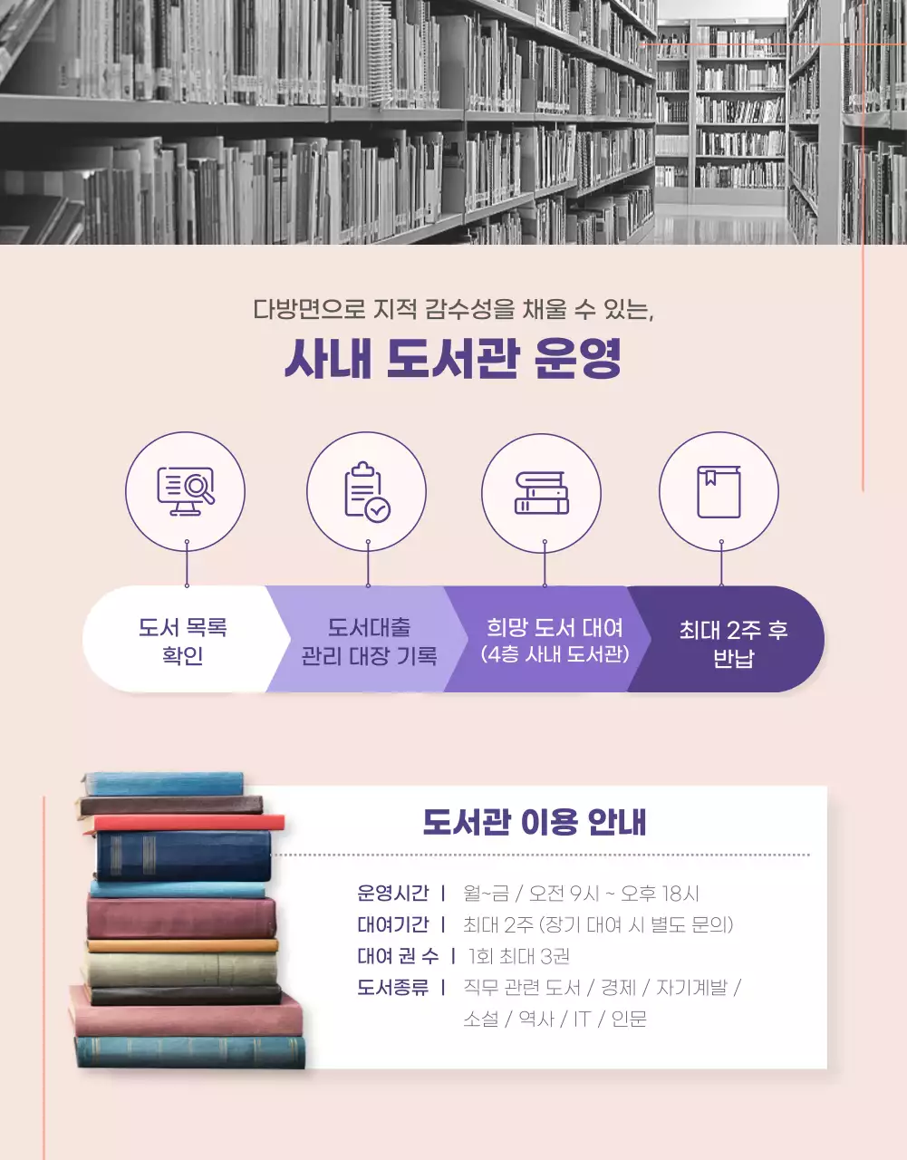 퍼플컬러에 오렌지컬러로 포인트를 준 기업프로그램 안내 상세페이지