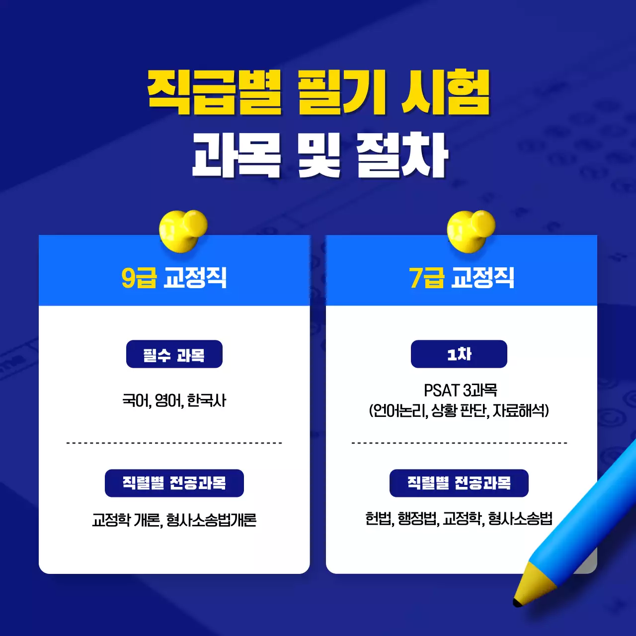 파랑과 노랑의 팝한 공무원 시험 정보 상담 홍보